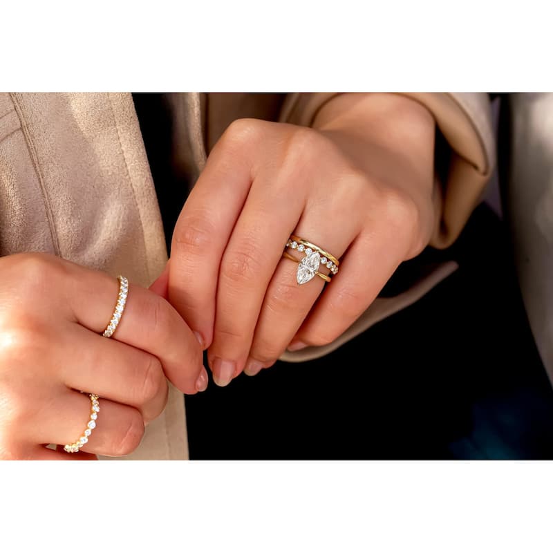 ​Kobelli 2 Carat Lab Grown Diamond Certified 14k Solid Gold Marquise Solitaire Mérida Engagement Ring (EF/VS)