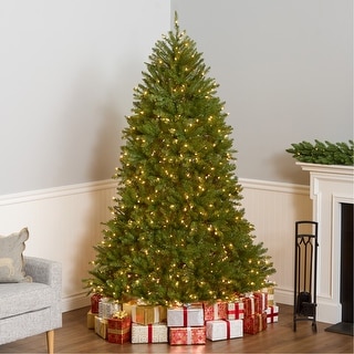 National Tree Company 7 ft Pre-Lit Dunhill Fir Full Artificial Christmas Tree, 700 Clear Lights, 2,144 Tips, Includes Stand