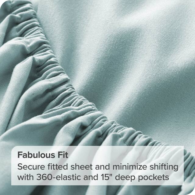 Bare Home 2-Pack Microfiber Fitted Bottom Sheets Deep Pocket