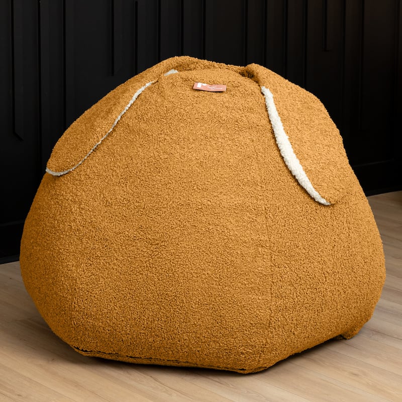 Raven-Symoné Home HopSeat Bunny - Oval Shaped Large Bean Bag Chair with Ears, Ultra Soft Shearling