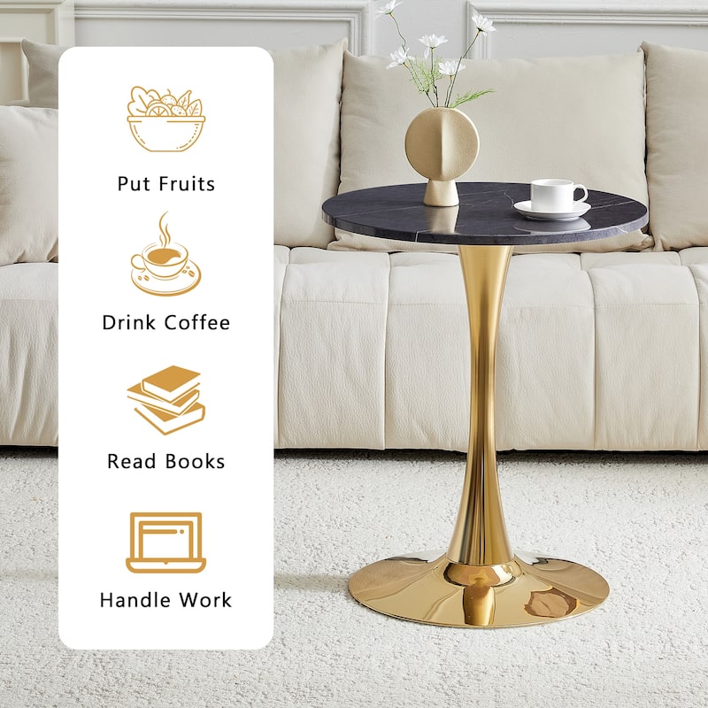 Round Tulip Dining Table, Kitchen Table with Thickened Tabletop, Bistro Table Circle Table Coffee Table