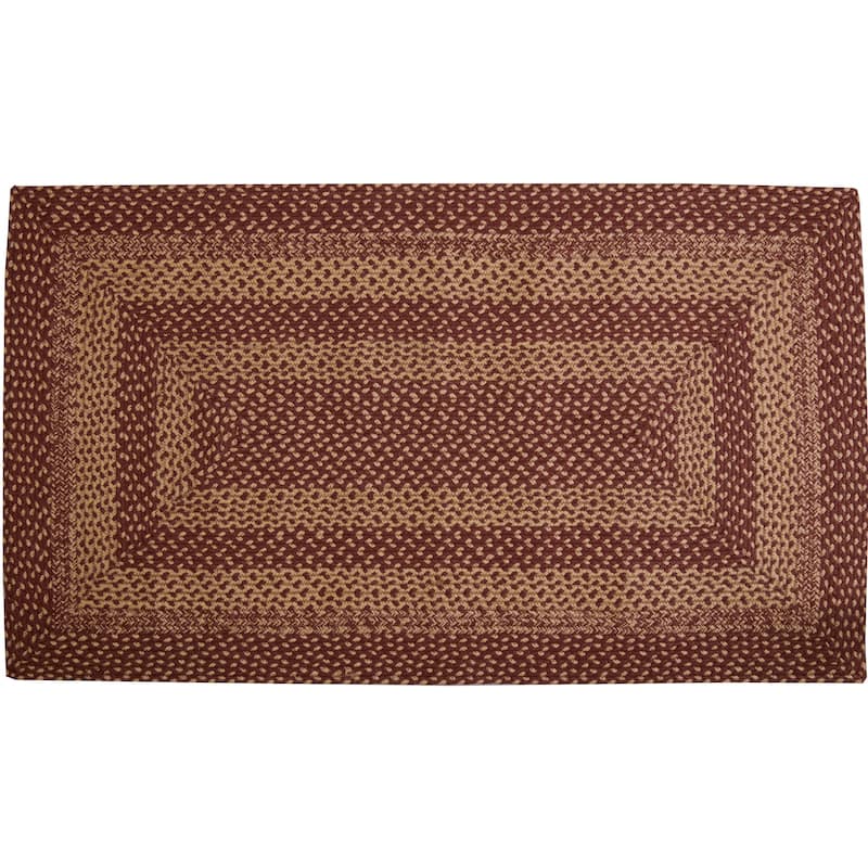 Burgundy Tan Jute Rug Rect w/ Pad 27x48 - 27" x 48" Rectangle