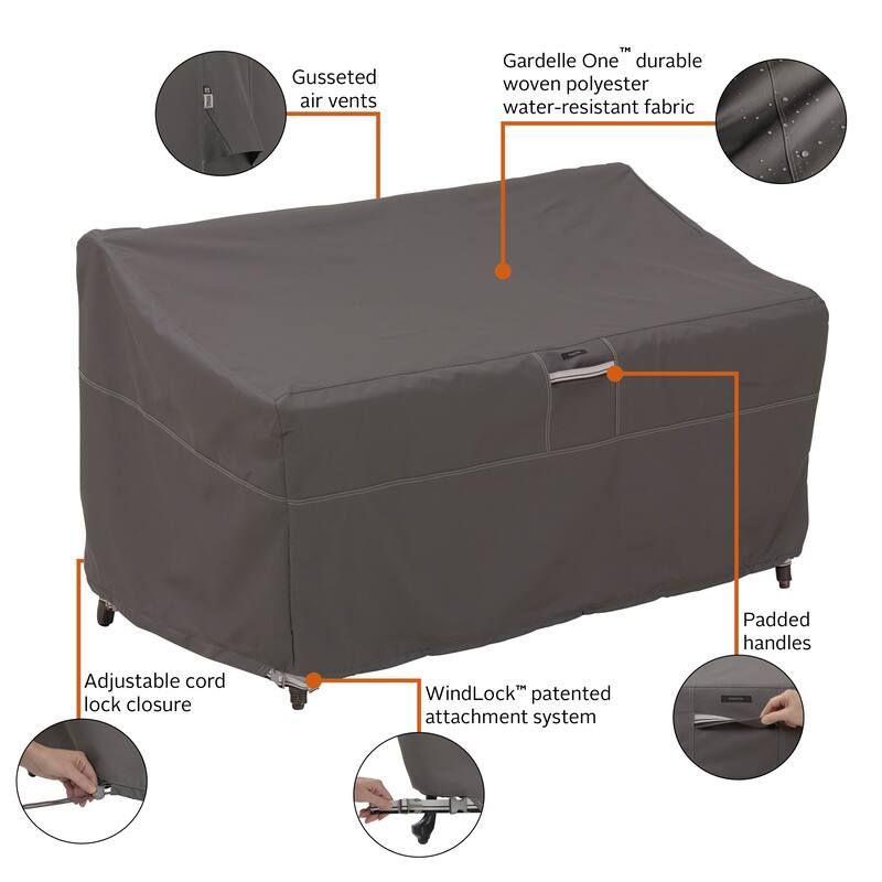 Classic Accessories Ravenna Water-Resistant 58 Inch Patio Sofa/Loveseat Cover