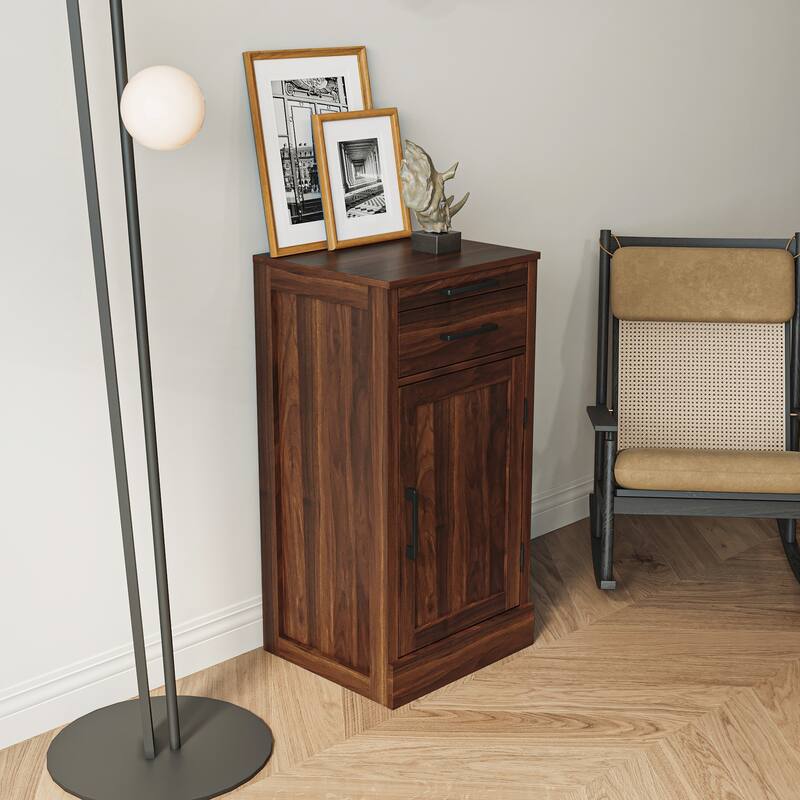 Modular Wine Bar and Buffet Cabinet with Hutch for Dining and Living Rooms