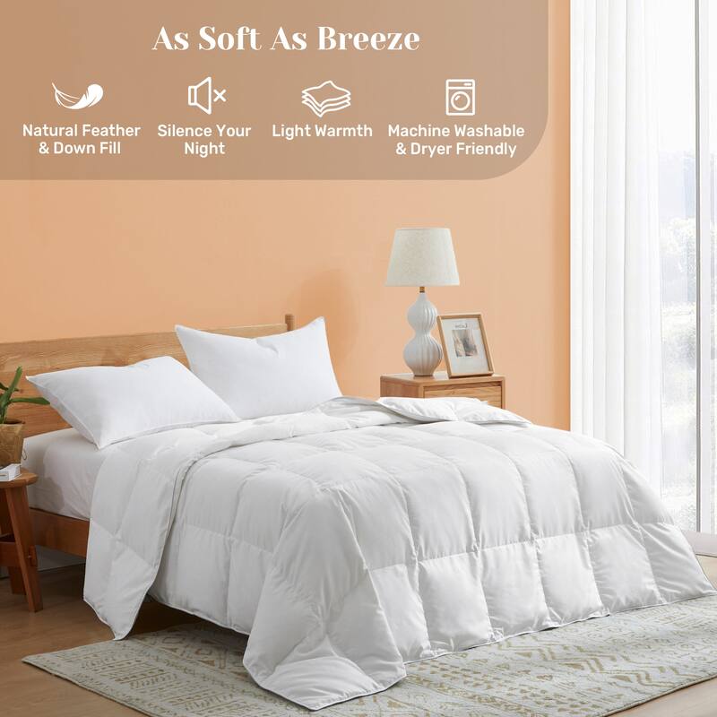 360 Thread Count Lightweight White Down Comforter Duvet Insert