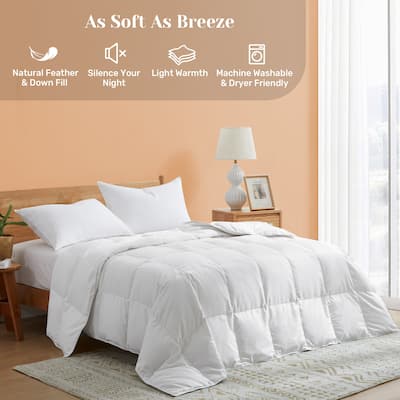 360 Thread Count Lightweight White Down Comforter Duvet Insert