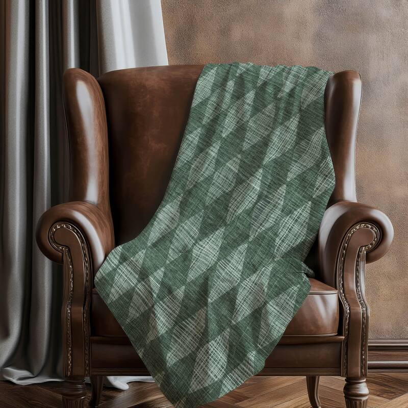 Premium Machine Washable Modern Argyle Sherpa Throw Blanket