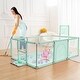 preview thumbnail 1 of 6, Infant 71"x48" 4-Panel Baby Playpen Foldable Playard with Basketball Hoop Green Green
