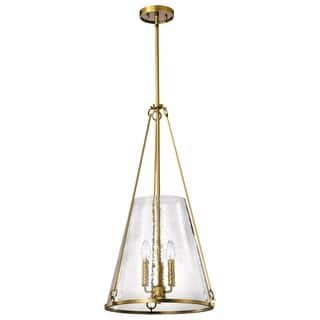 Valentine Large Pendant Vintage Brass Finish Hammered Glass - Vintage Brass