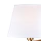 preview thumbnail 6 of 5, Chapeau Plug-In Brass Cone Motion Sensor Swing Arm Wall Lamp White Linen Shade - 12-in W x 13-in H x 22.25-in D