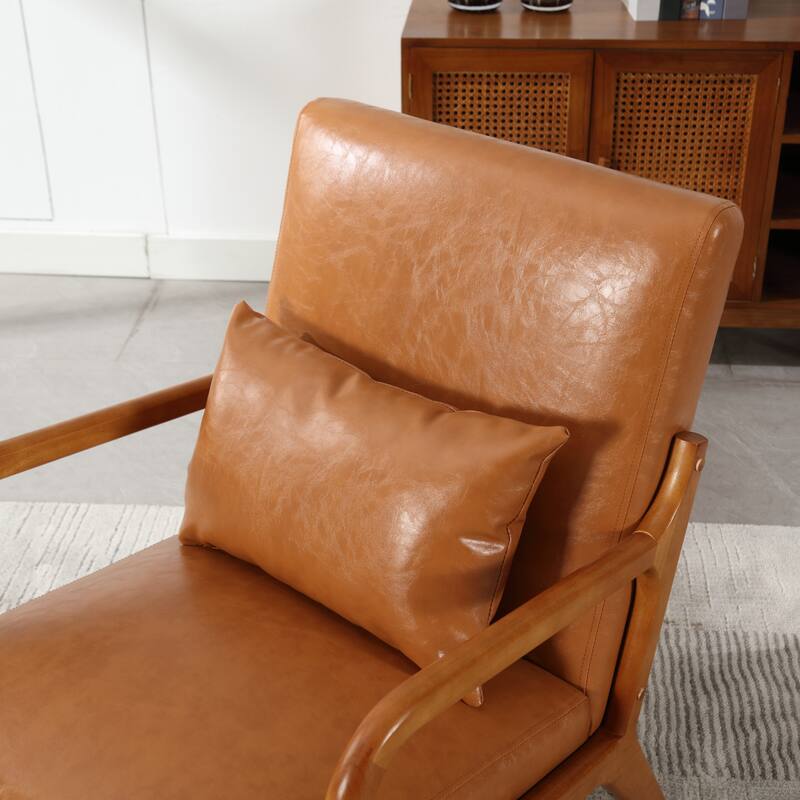 Light Brown Modern 23.2" Accent Chair with Pillow