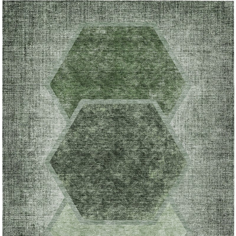 HomeRoots Geometric Transitional Rectangle Outdoor Rug