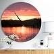 preview thumbnail 7 of 8, Designart 'Sunset on Tropical Lagoon' Oversized Coastal Wall CLock