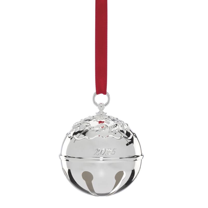 Reed And Barton 2025 Holly Bell Silverplate Ornament, 50th Edition - 3.5" Round