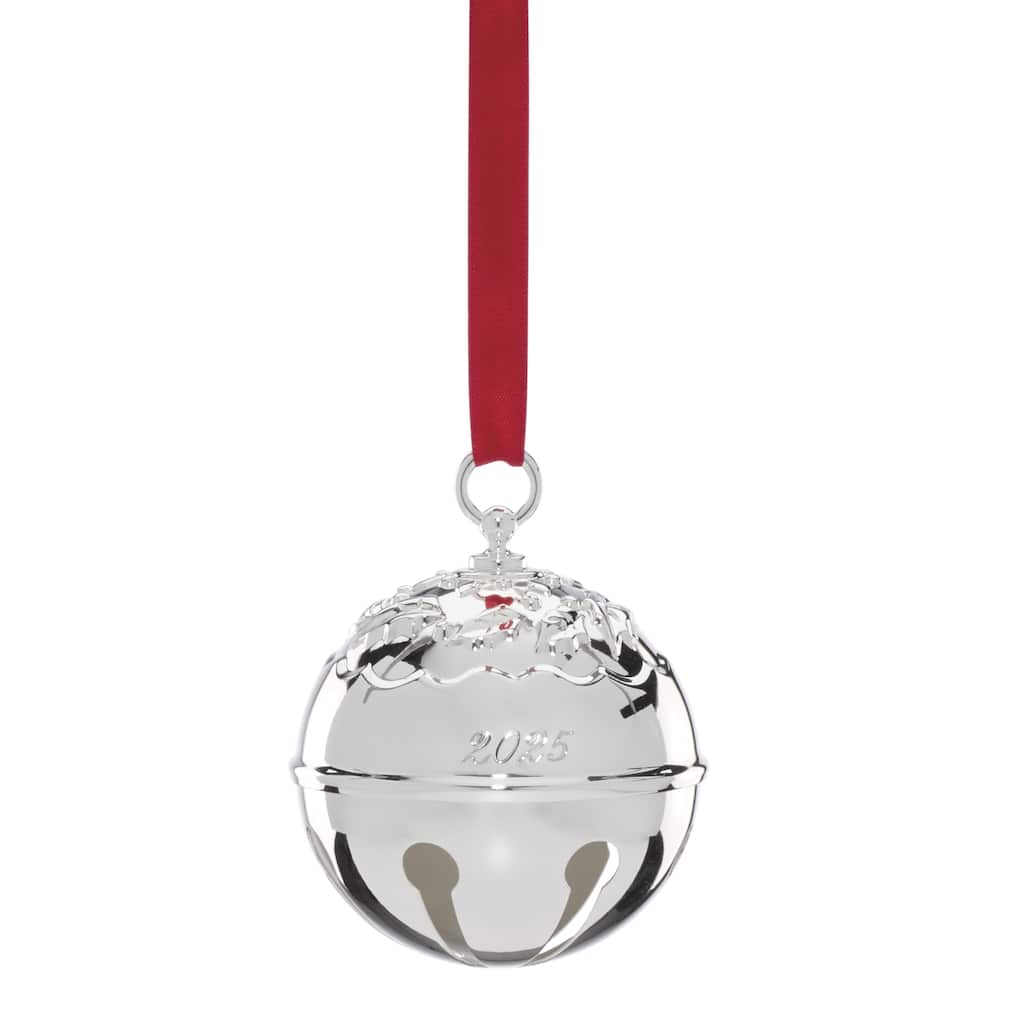 Reed And Barton 2025 Holly Bell Silverplate Ornament, 50th Edition - 3.5" Round