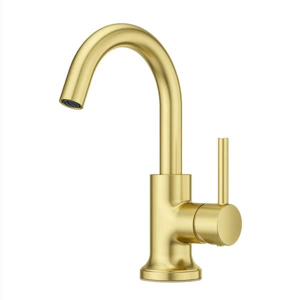slide 2 of 11, Pfister LG42-TNT2 Tenet 1.2 GPM Single Hole Bathroom Faucet Brushed Gold