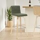 preview thumbnail 6 of 120, Skara Swivel Bar Stool, Upholstered Bar Height Chair with Bentwood Frame Single - Vintage Green Faux Leather & Oak