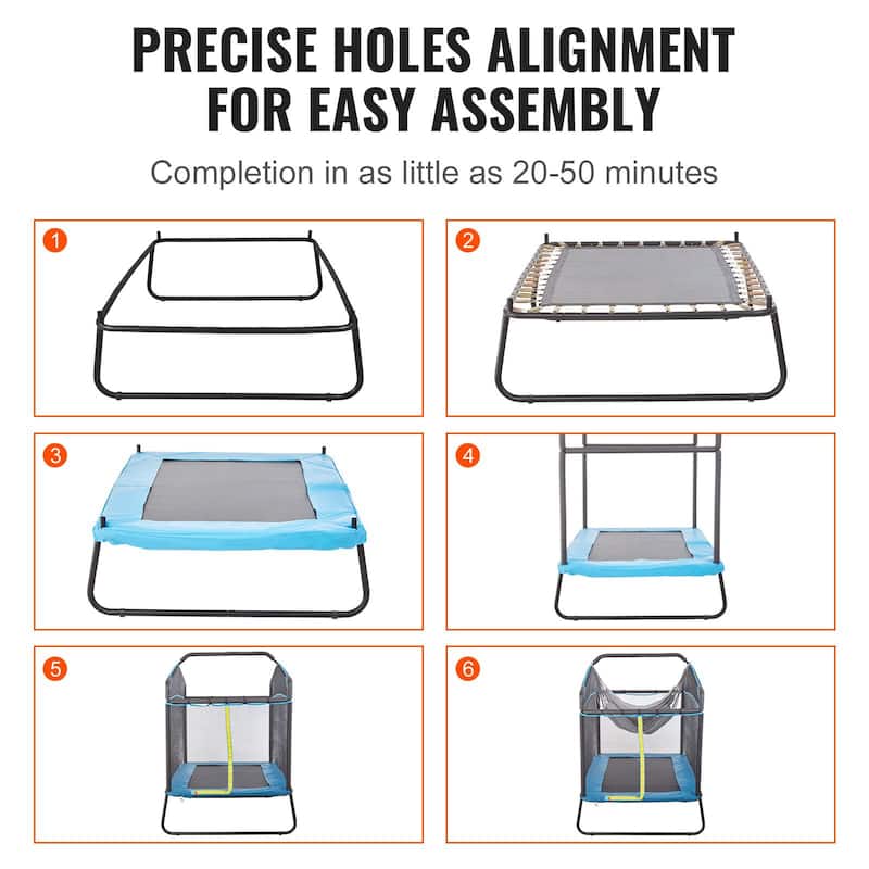 6 Feet Indoor-Outdoor Toddlers Trampoline with Safety Enclosure Net and Metal Frame