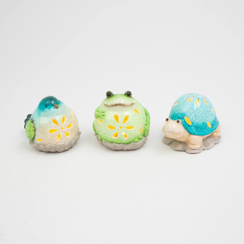 6.1 in. Illuminating Terracotta Garden Friends Figurines Set of 3