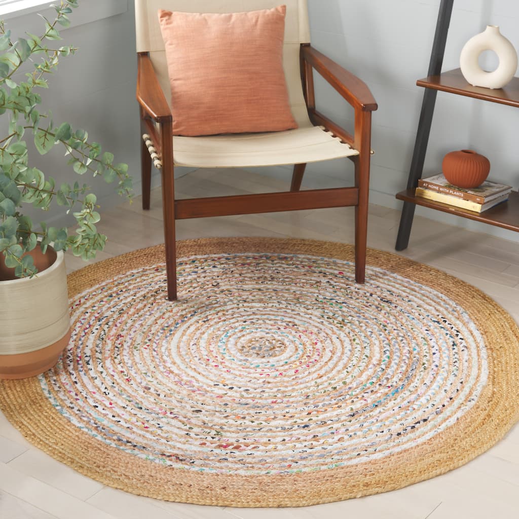 SAFAVIEH Handmade Cape Alije Cod Jute & Cotton Rug - 5' Round