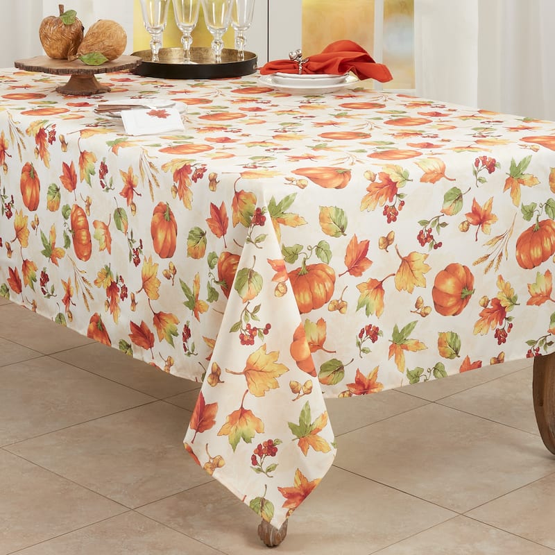 Fall Pumpkin Design Tablecloth - 65"x120"