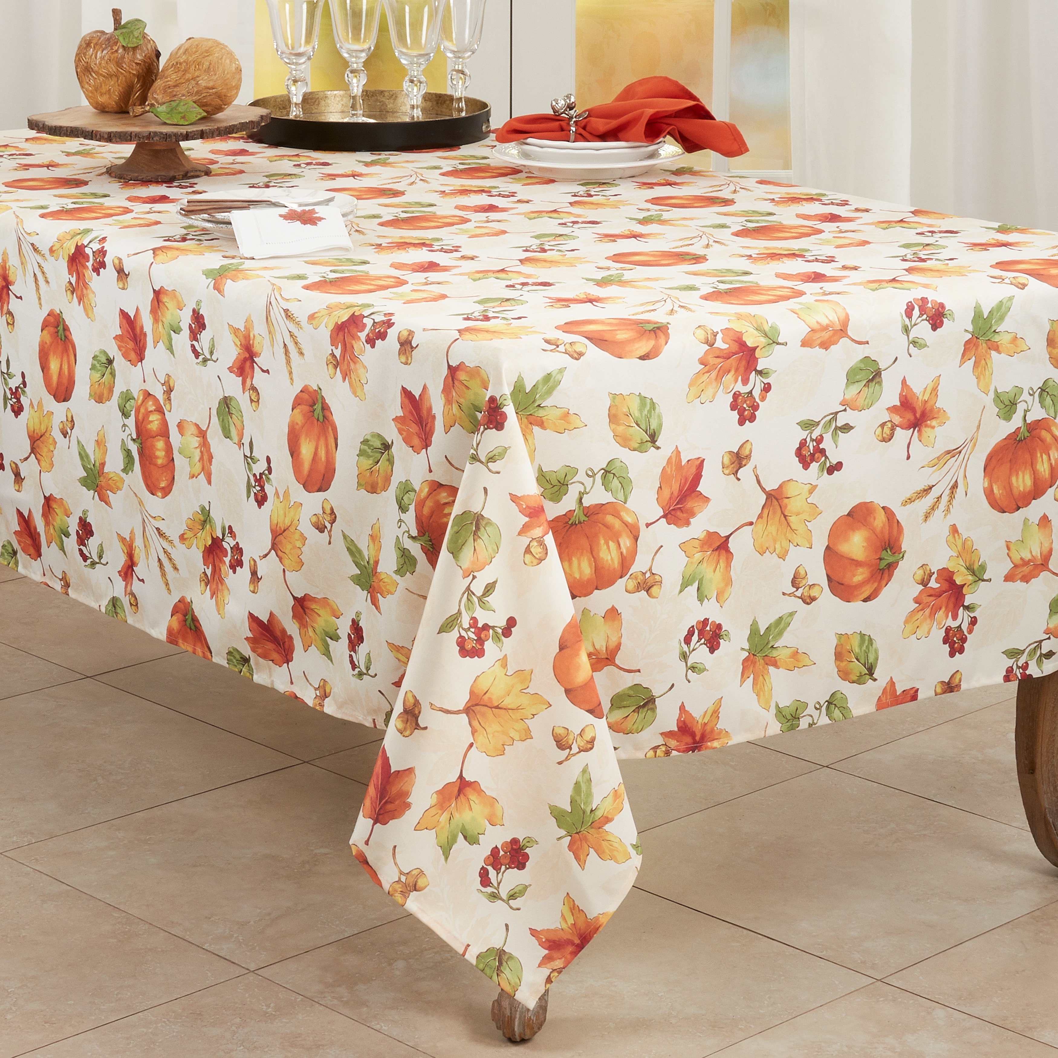 Fall Pumpkin Design Tablecloth