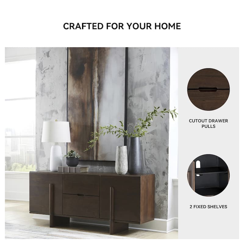 Signature Design by Ashley Kydler Brown Accent Cabinet - 63" W x 16.75" D x 28" H