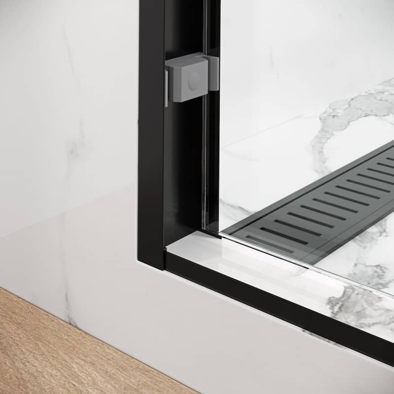 Seawin Verona Light Bypass Frameless Sliding Glass Shower Door 56 - 60 in. W x 76 in. H 1/4 in. (6 mm) Clear Tempered Glass