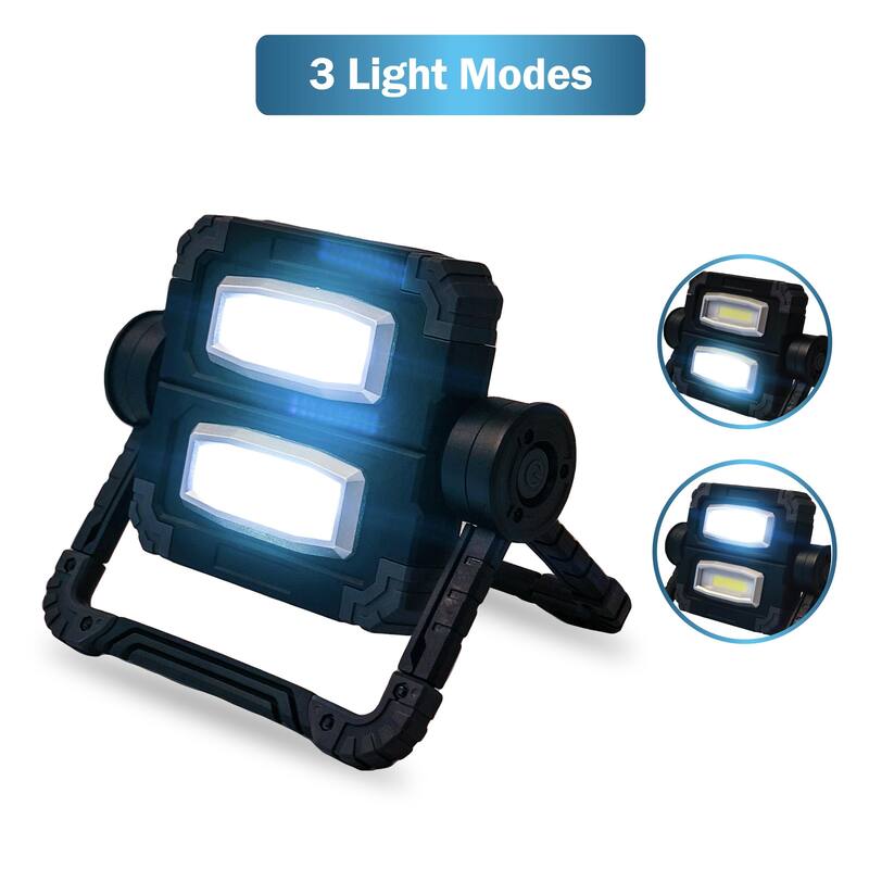 Gemini Dual Beam Foldable Work Light - Black