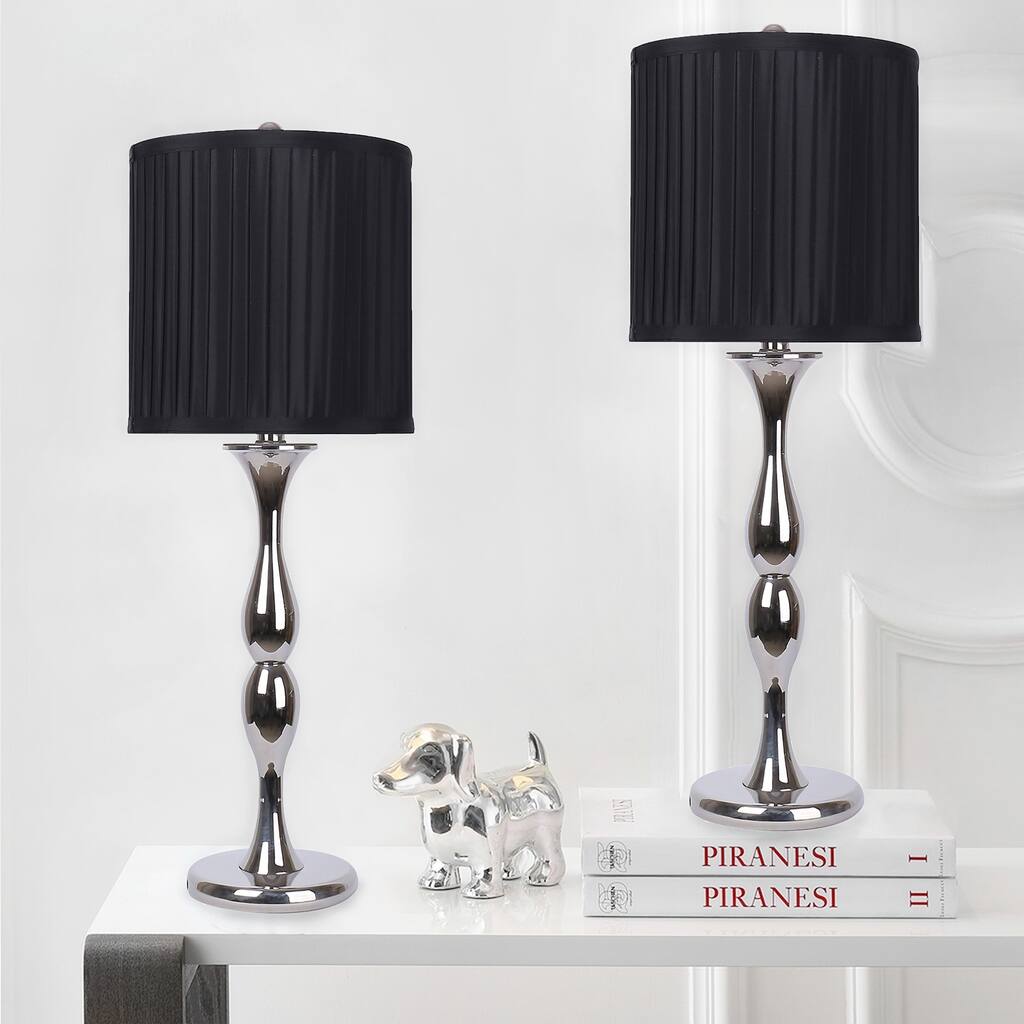 27.5" Metal Table Lamp w/ Baluster-Inspired Body (Set of 2)