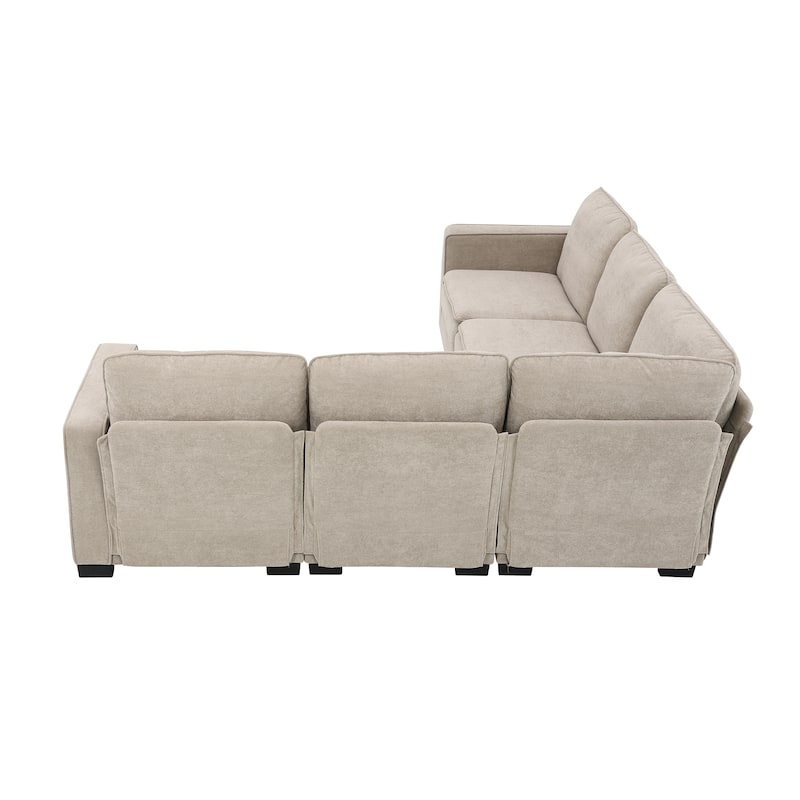 89*89" Oversized Velvet Modern Sectional Sofa,Large L Shaped Upholstered Indoor Furniture with Double Cushions