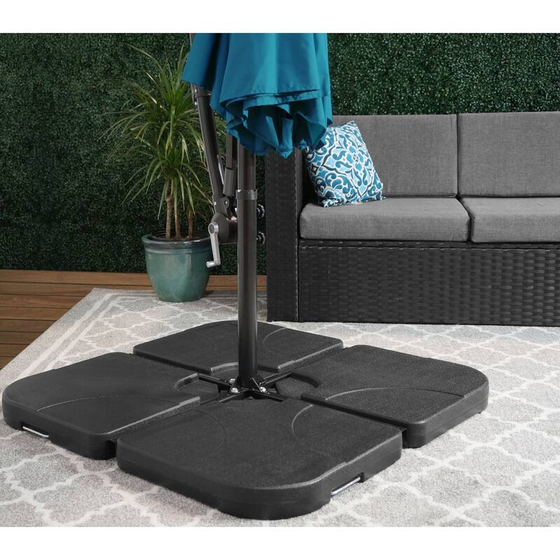 Hilford Cantilever 4-piece Heavy Duty Fillable Patio Umbrella Weighted Base Stand