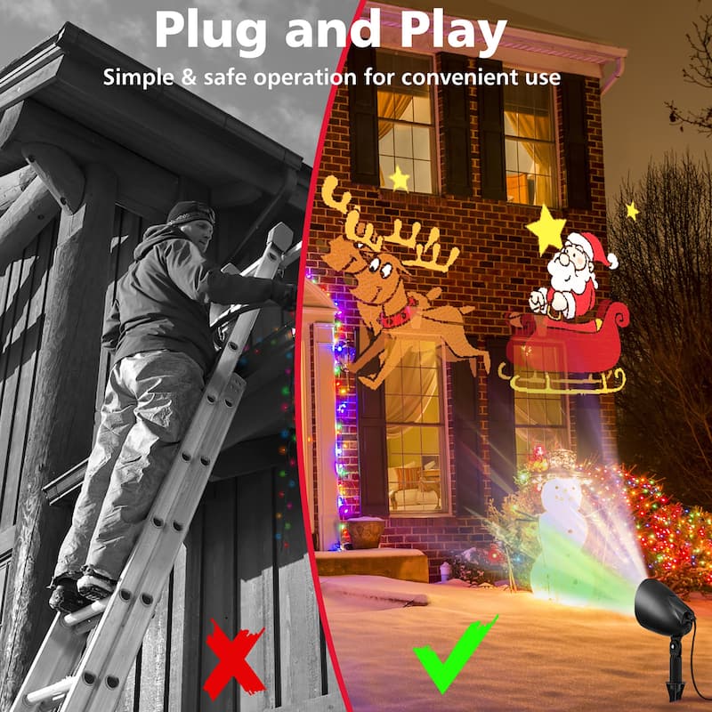 Gymax Christmas Waterproof Projector Light Holiday Decor LED Lights w/