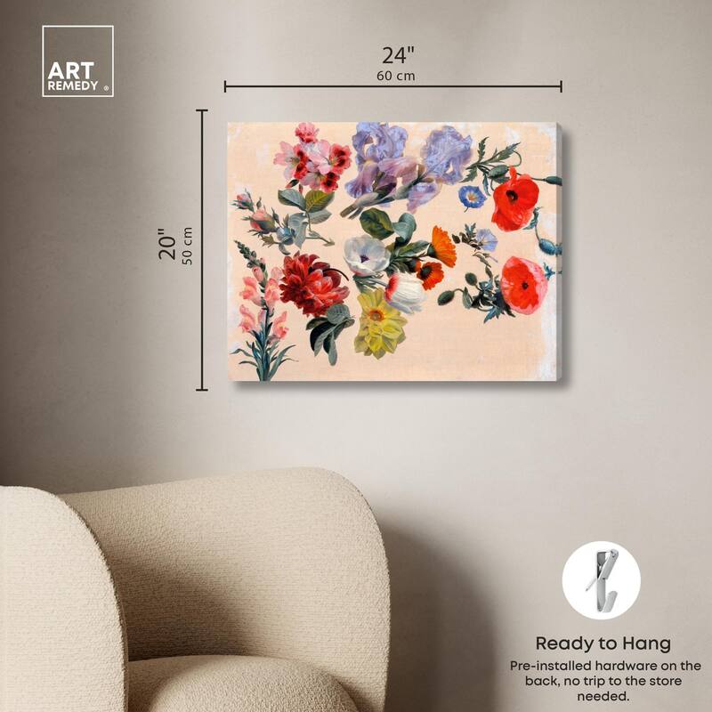Summer Flowers Canvas by Art Remedy, Gallery Wrapped