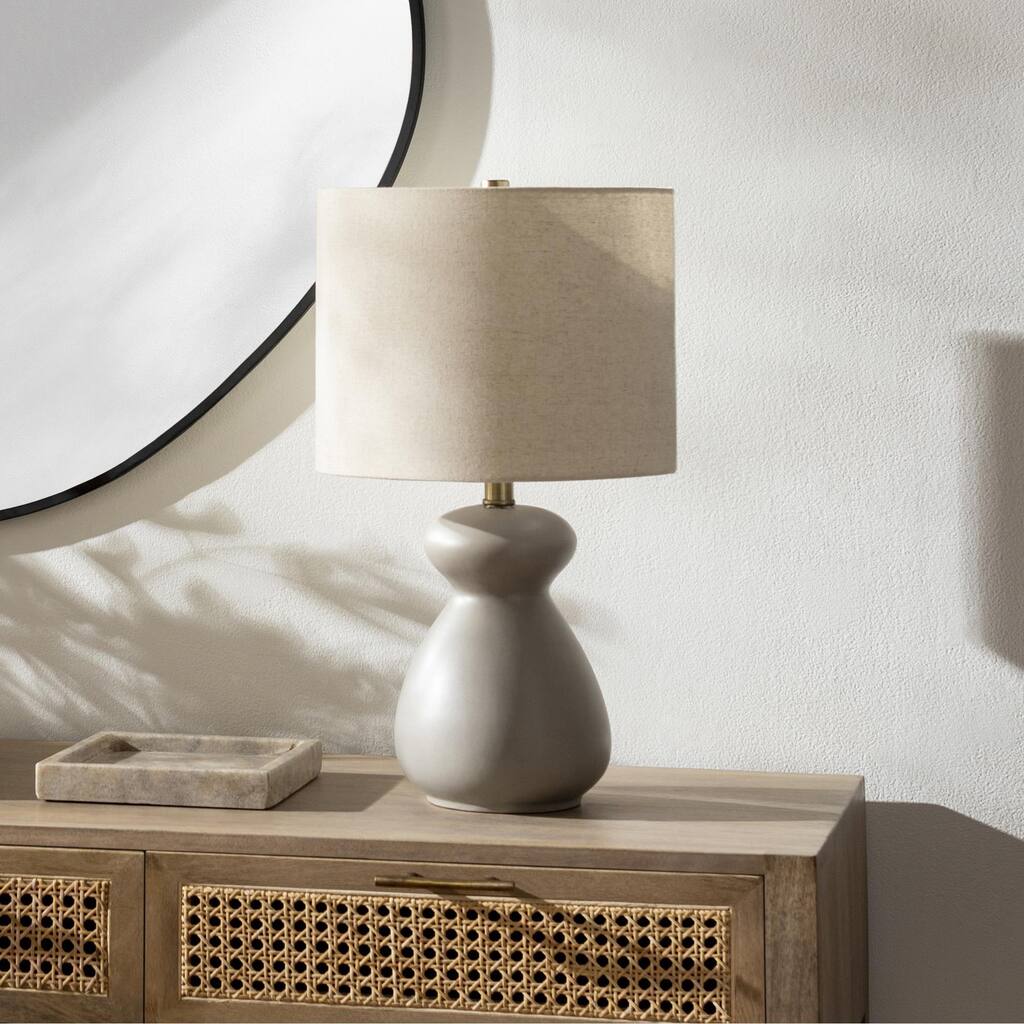Pyrland Glazed Ceramic Table Lamp - 21"H x 12"W x 12"D
