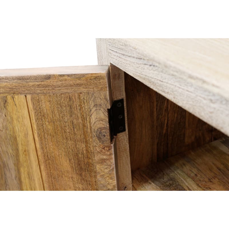 Jenna 2-Door Solid Wood Nightstand With Storage Shelf