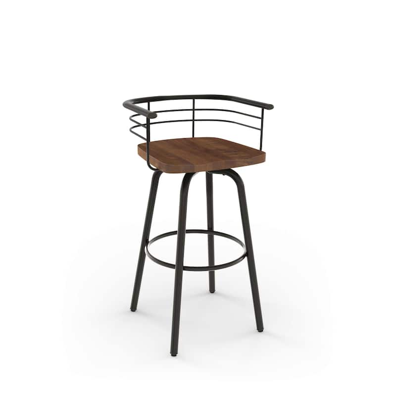Amisco Brisk Swivel Counter Stool with Distressed Wood Seat