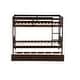 preview thumbnail 9 of 16, Twin Over Twin Rubber Wood Bunk Bed with Trundle, Convertible into 2 Twin Size Beds,with Ladder and Safety Guardrails