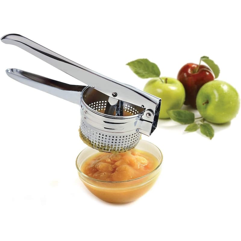 Norpro Chrome Finish Potato Ricer - 20oz Capacity- Fits Over Pots and Bowls for No Mess Use
