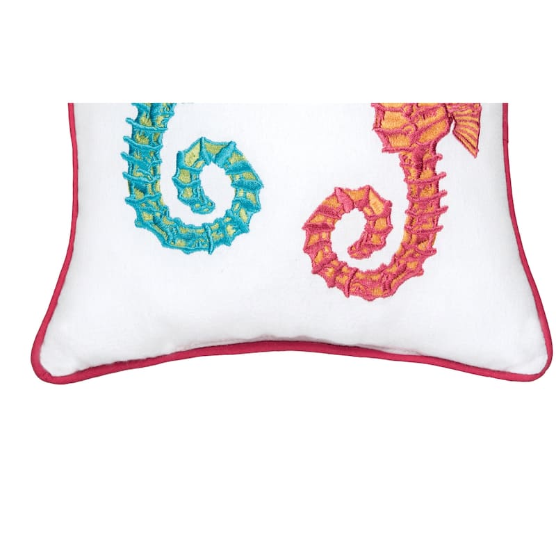 10" x 10" Seahorse Duo Small/Petite Accent Pillow
