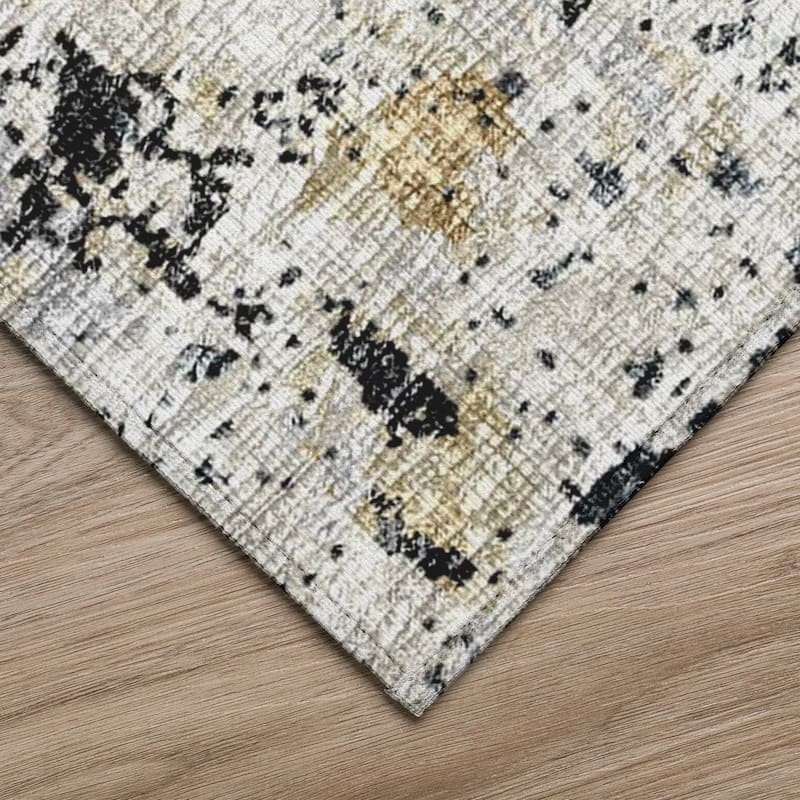 Indoor/ Outdoor Accord Abstract Polyester Washable Rug New