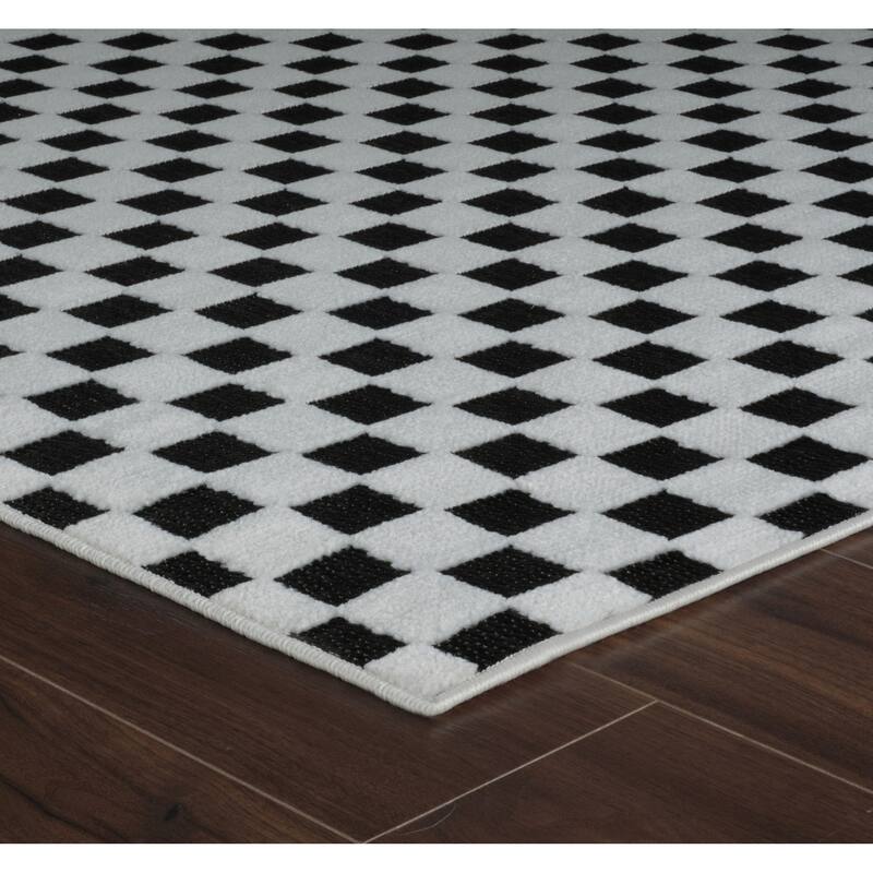 Altoz Abstract Shapes Weather Resistant Sleek Contemporary Outdoor Rug