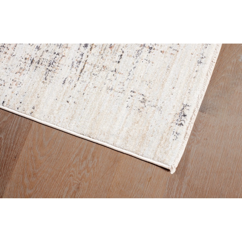 Terra by Obeetee Umbria Grid Gray Rug