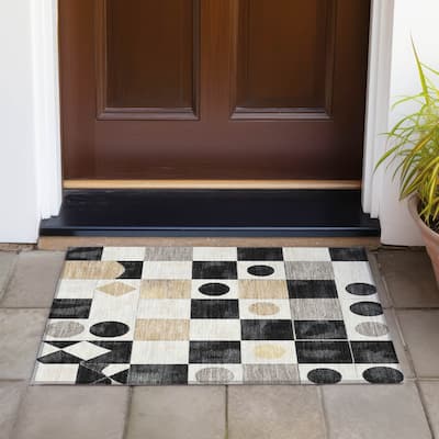 Machine Washable Indoor/Outdoor Casual Contemporary Chantille Rug