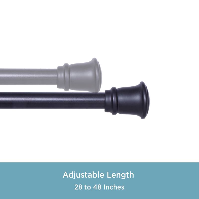 Kenney® Trumpet 28-48 in. Decorative Curtain Rod & Holdback Set, 5/8 in. Diameter