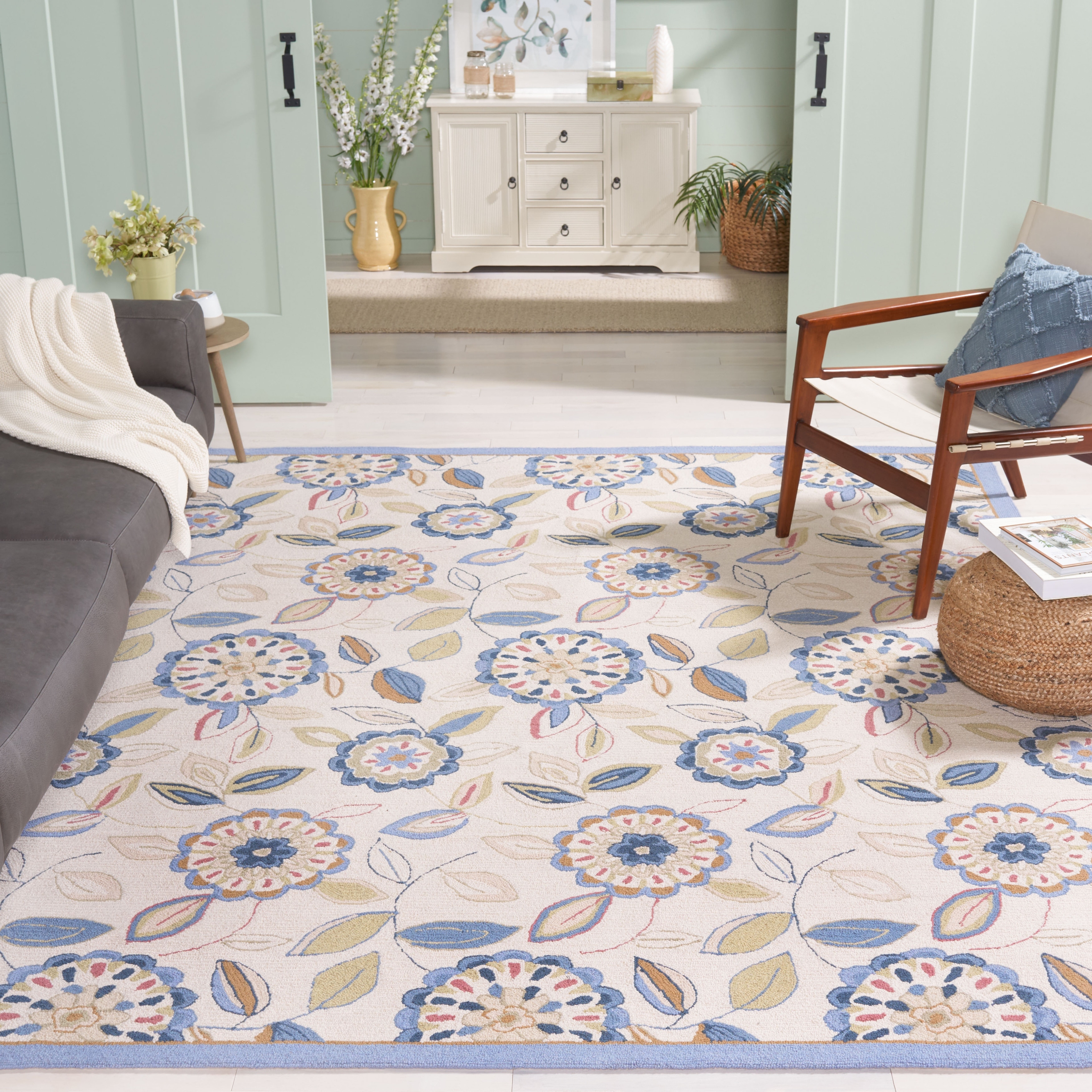 SAFAVIEH Handmade Chelsea Lily Pad French Country Wool Rug