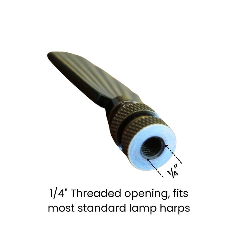 Art Deco Lamp Finial Antique Brass, 2.5"h