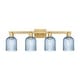 preview thumbnail 116 of 137, Innovations Lighting Downtown Urban - Bridal Veil - 4 Light 32" Bath Vanity Light Blue/Brushed Brass