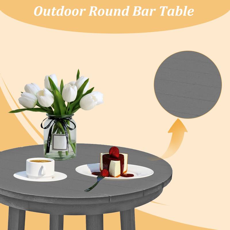 Clihome HIPS Outdoor Bar Height Bistro Table