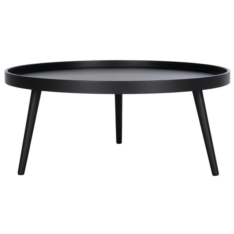SAFAVIEH Arline Round Tray Top Coffee Table - 35.4" x 35.4" x 15" - 35Wx35Dx15H - Black